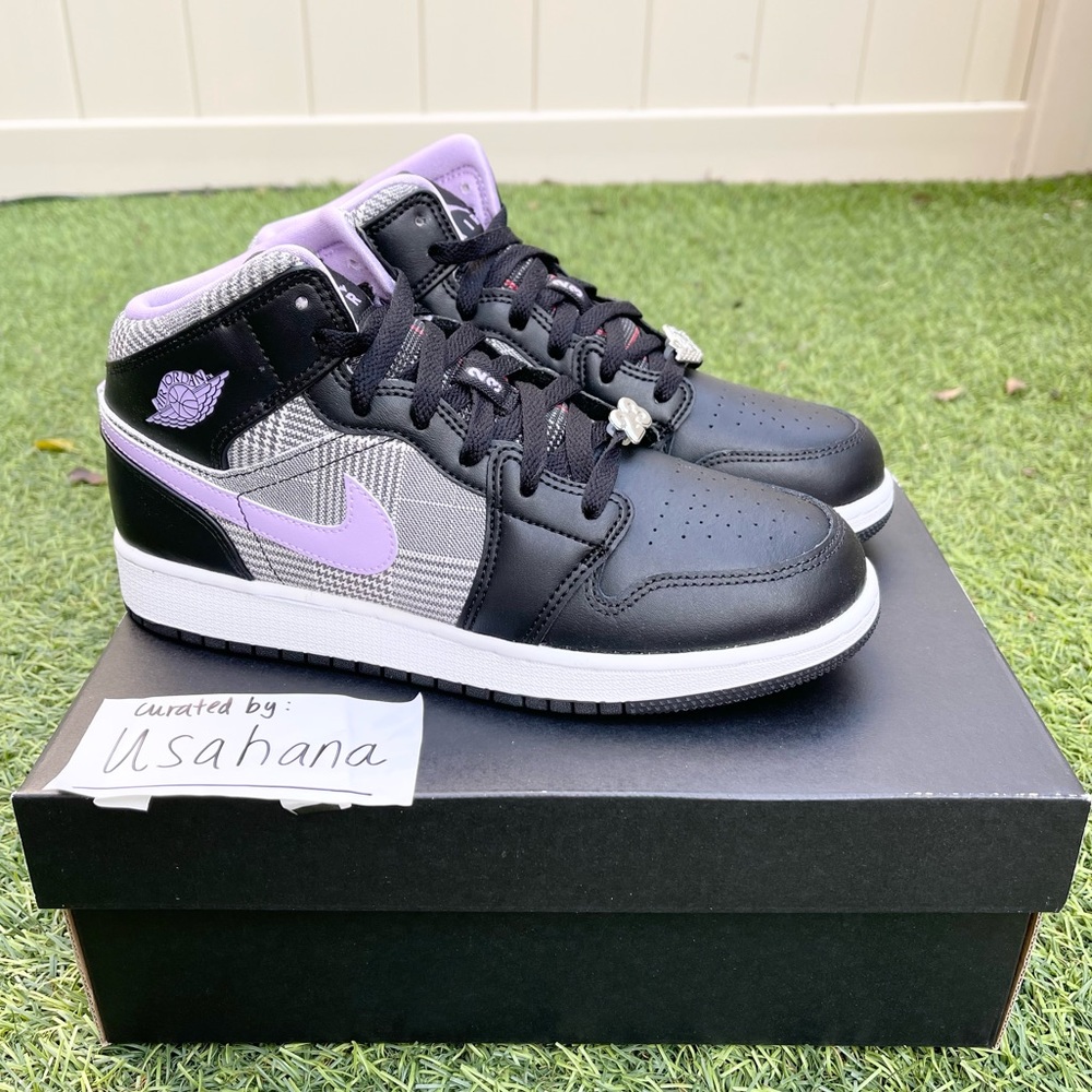 Nike Air Jordan 1 mid GS gingham - Picture 3 of 4